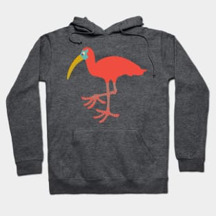 SCARLET IBIS Funny Cute Tropical Bird with Big Feet - UnBlink Studio by Jackie Tahara Hoodie